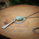 Aventurine Necklace, Silver Necklace, Gemstone Necklaces for Women, Long Necklace, Long Pendant Necklace, Boho Necklace, Gift Jewelry