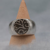 Silver Signet Ring • Round Signet Ring Women • Vintage Ring • Statement Ring • Solitaire Ring • Hand-Made Signet Ring • Gift For Mom