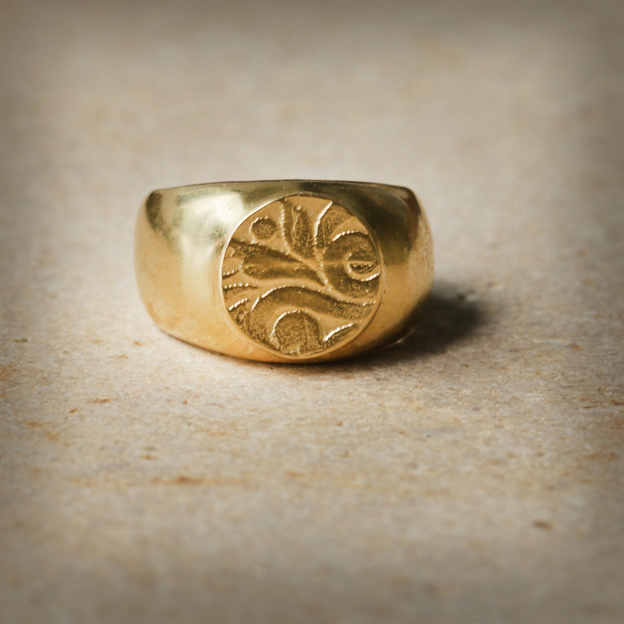 Silver Signet Ring • Round Signet Ring Women • Vintage Ring • Statement Ring • Solitaire Ring • Hand-Made Signet Ring • Gift For Mom