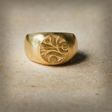 Silver Signet Ring • Round Signet Ring Women • Vintage Ring • Statement Ring • Solitaire Ring • Hand-Made Signet Ring • Gift For Mom