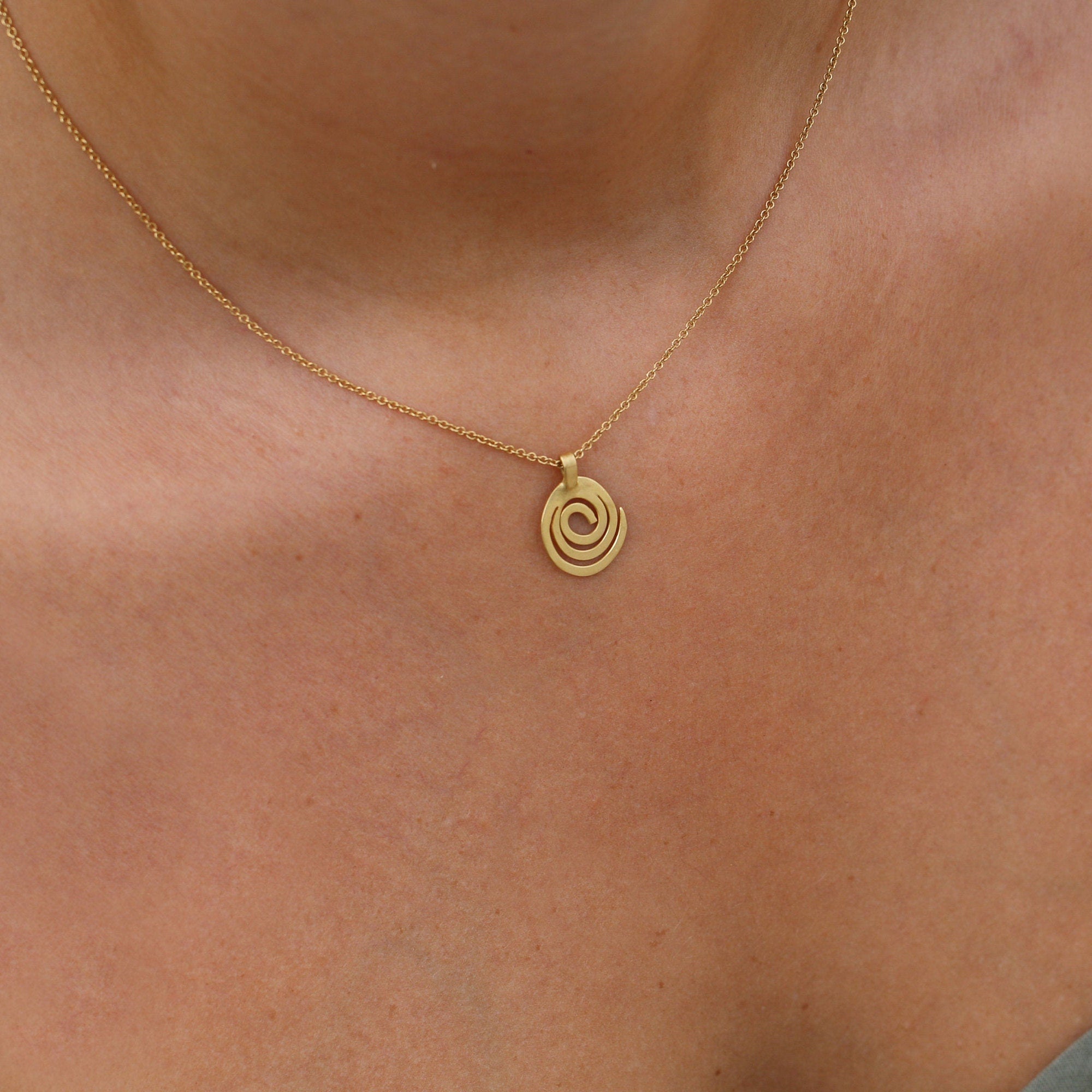 Spiral Pendant Necklace • Short Necklaces for Women
