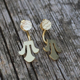 Unique gold stud earrings, Elegant front back earrings, Boho ear jacket, Post earrings, Handcrafted bohemian jewelry for women, Gift for her