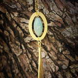 Handmade Gold Aventurine Pendant Necklace - Green Gemstone Necklace for Women