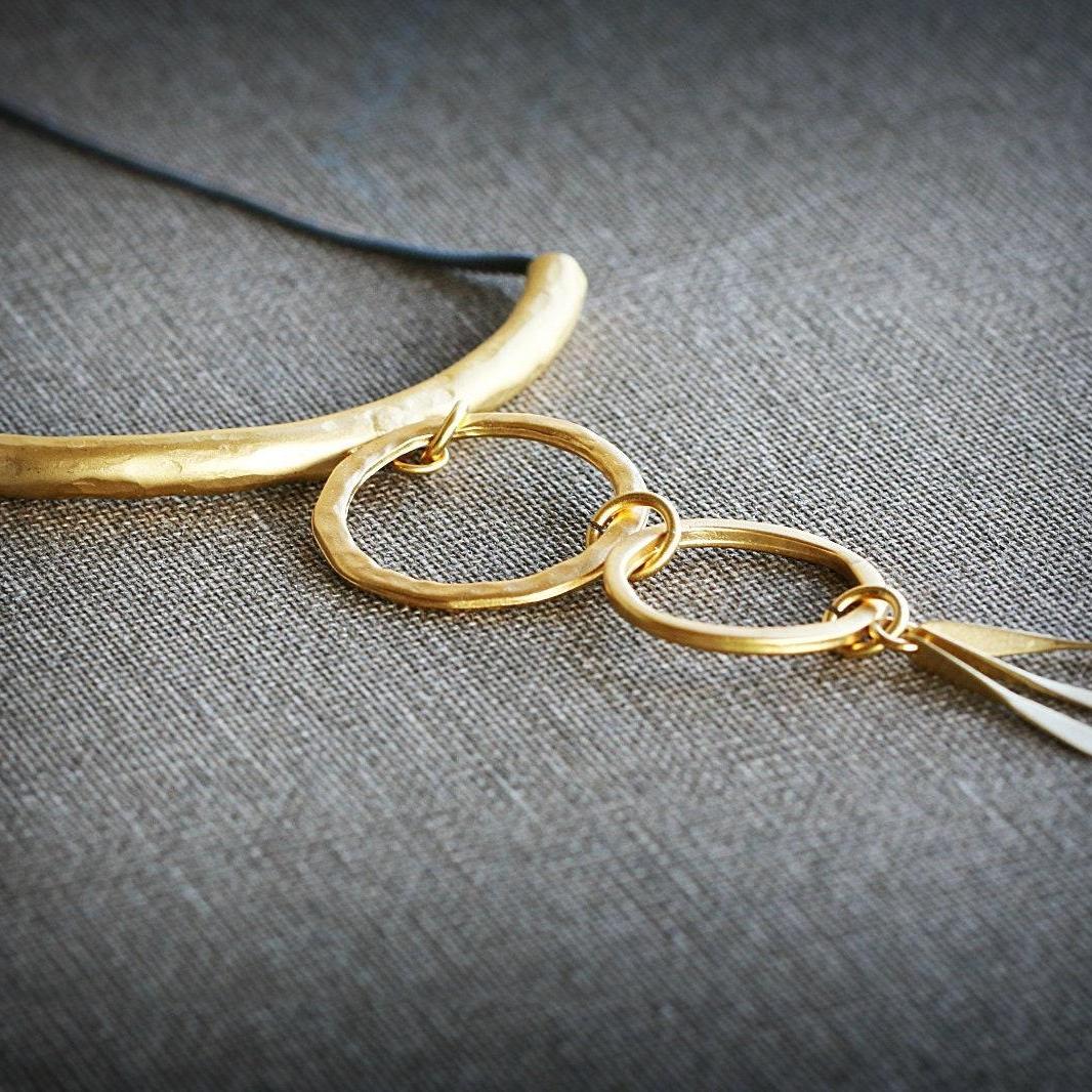 Handmade Gold Boho Necklace for Women