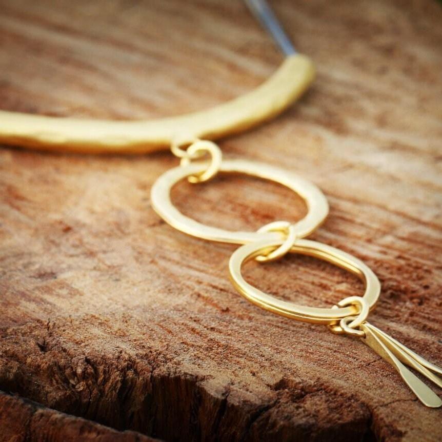 Handmade Gold Boho Necklace for Women