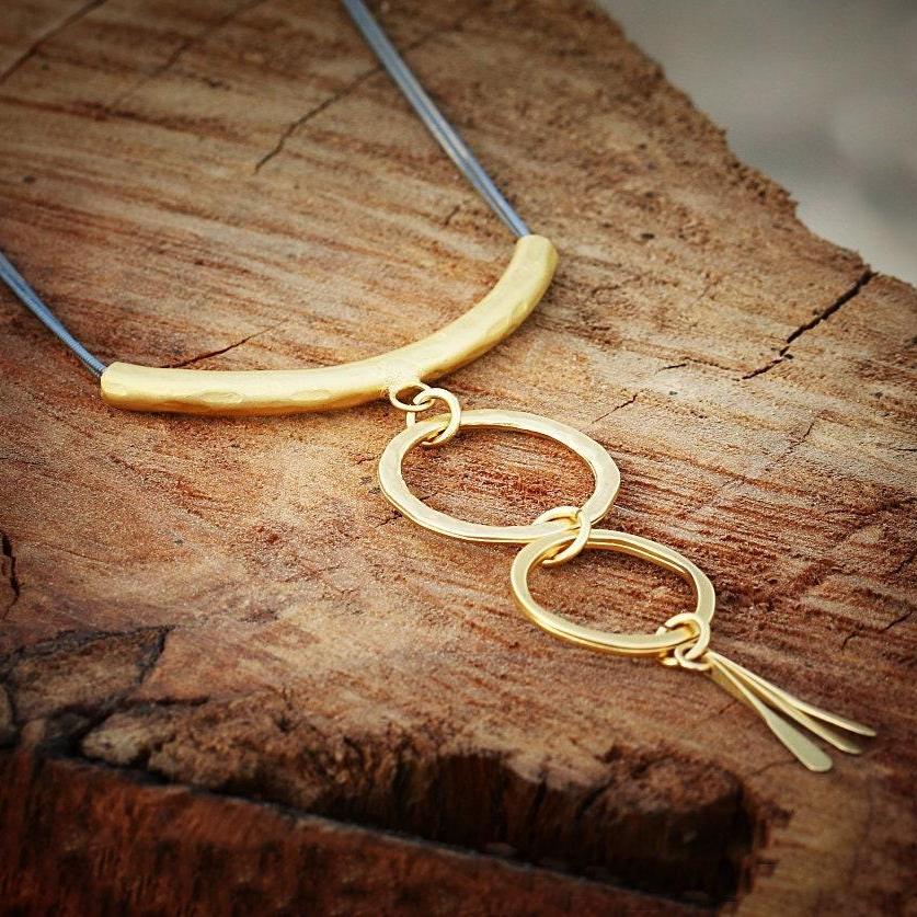 Handmade Gold Boho Necklace for Women