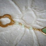 Beaded Gold Necklace with Crystal Pendant - Simple and Elegant