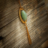 Handmade Gold Aventurine Pendant Necklace - Green Gemstone Necklace for Women