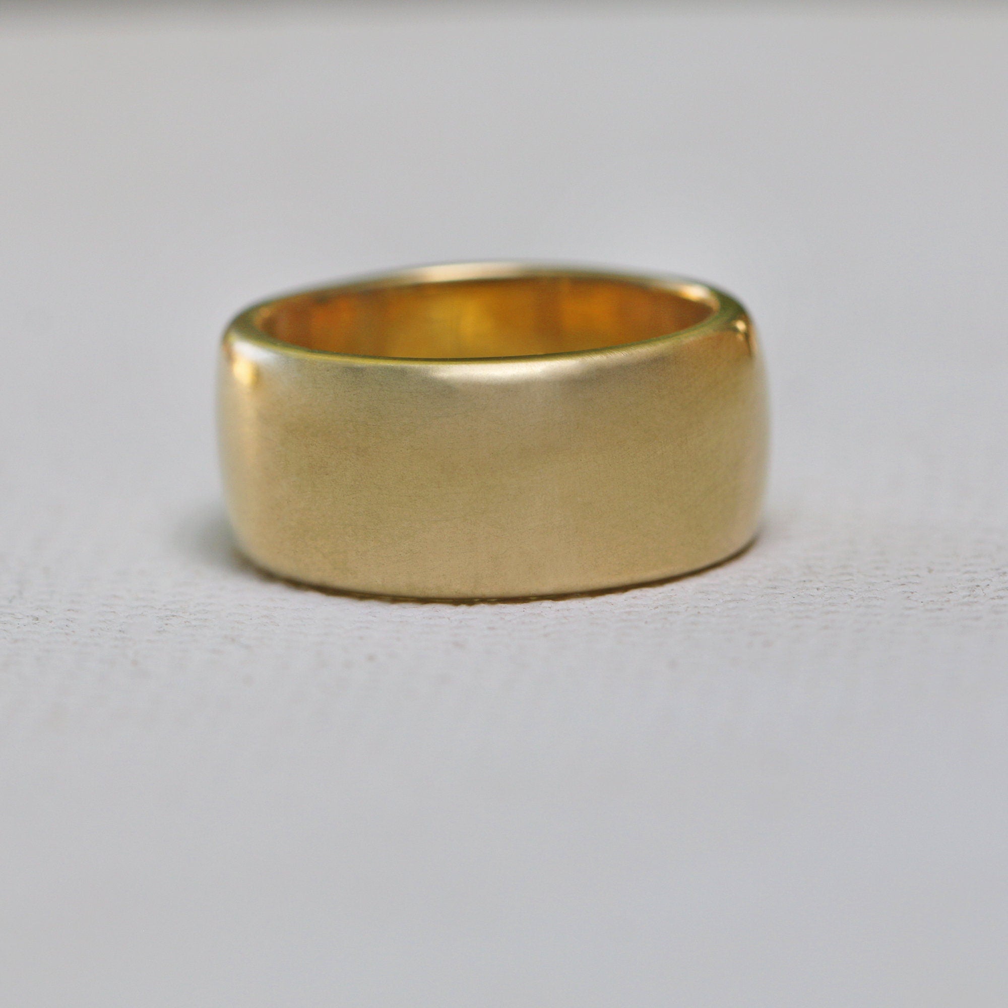 9 mm Gold Band • Women's Wedding Wide Band • Classic Ring • Wedding Dome Ring • Personalized Ring • Comfort Fit • Handmade Wedding Band