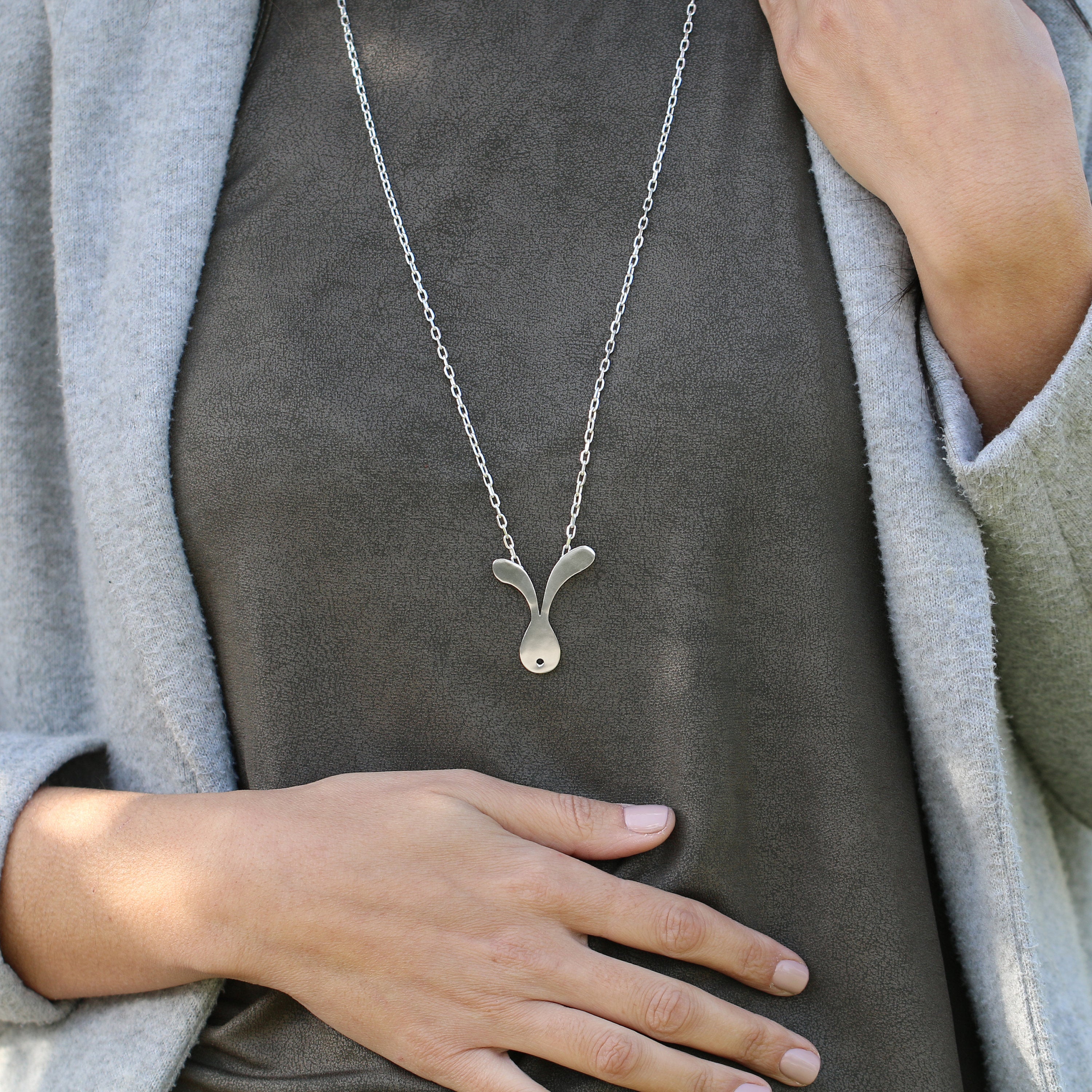Rabbit Jewelry • Easter Jewelry Gift • Bunny Jewelry • Bunny Silver Charm Necklace • Rabbit Necklaces For Women • Rabbit Silver Pendant