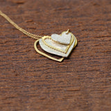 Gold And Silver Heart Pendant, Two Tone Necklace For Women, Multi Heart Necklace, Hearts Necklace ForMom, Gift For Mom, Heart Necklace