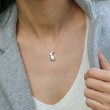 Silver Bunny Charm Necklace • Bunny Jewelry • Easter Jewelry Gift • Cute Bunny Charm • Pet Gifts • Rabbit Necklaces For Women • Rabbit Gifts