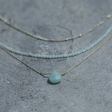 Multi Strand Necklace • Set Of Three Silver And Amazonite Necklace • Dainty Layered • Stacked Necklaces • Gifts For Her • Teardrop Pendant