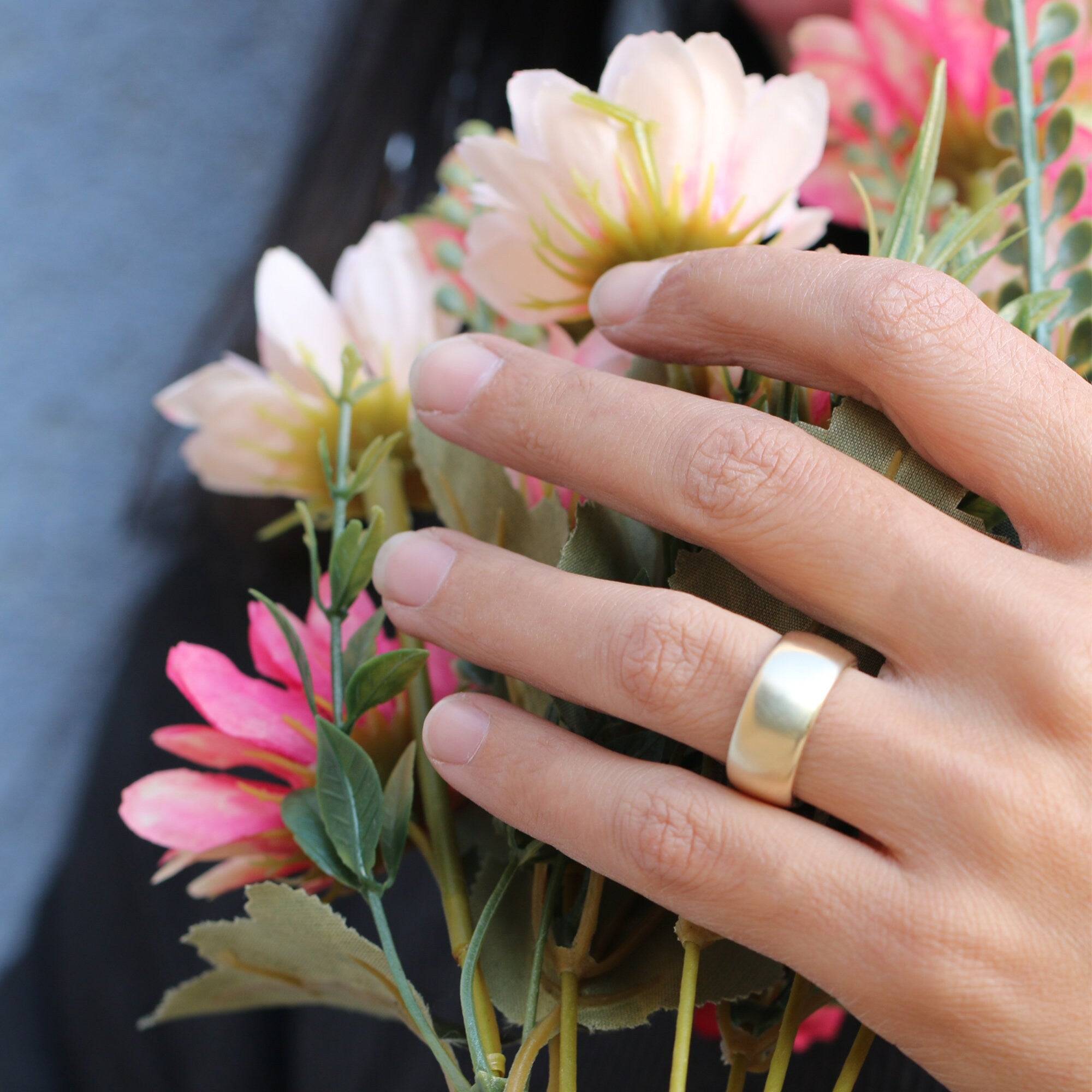 9 mm Gold Band • Women's Wedding Wide Band • Classic Ring • Wedding Dome Ring • Personalized Ring • Comfort Fit • Handmade Wedding Band