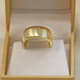 9 mm Gold Band • Women's Wedding Wide Band • Classic Ring • Wedding Dome Ring • Personalized Ring • Comfort Fit • Handmade Wedding Band