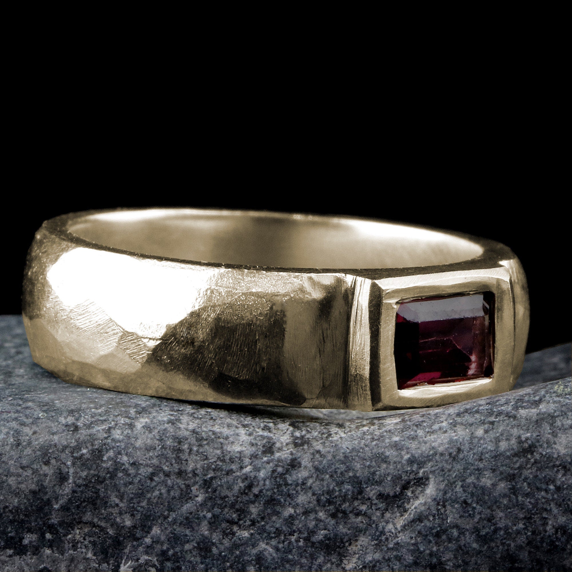 Red Garnet Ring • Rectangle Garnet Ring • Baguette Birthstone ring • Gold Plated Garnet Ring • Custom Birthstone Ring • Gift Jewelry