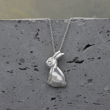 Silver Bunny Charm Necklace • Bunny Jewelry • Easter Jewelry Gift • Cute Bunny Charm • Pet Gifts • Rabbit Necklaces For Women • Rabbit Gifts