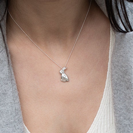 Silver Bunny Charm Necklace • Bunny Jewelry • Easter Jewelry Gift • Cute Bunny Charm • Pet Gifts • Rabbit Necklaces For Women • Rabbit Gifts