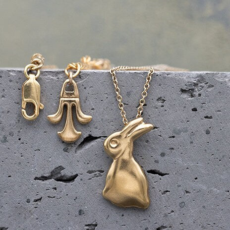 Gold Bunny Charm Necklace • Bunny Jewelry • Easter Jewelry Gift • Cute Bunny Charm • Pet Gifts • Rabbit Necklaces For Women • Rabbit Gifts
