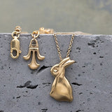 Gold Bunny Charm Necklace • Bunny Jewelry • Easter Jewelry Gift • Cute Bunny Charm • Pet Gifts • Rabbit Necklaces For Women • Rabbit Gifts