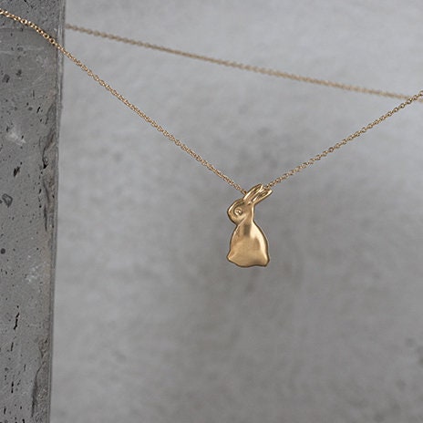 Gold Bunny Charm Necklace • Bunny Jewelry • Easter Jewelry Gift • Cute Bunny Charm • Pet Gifts • Rabbit Necklaces For Women • Rabbit Gifts