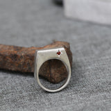 Rectangle Signet Ring • Silver Bar Ring Women • Signet Band Ring • Statement Ring • Solitaire Ring • Hand-Made Signet Ring • Gift For Mom •