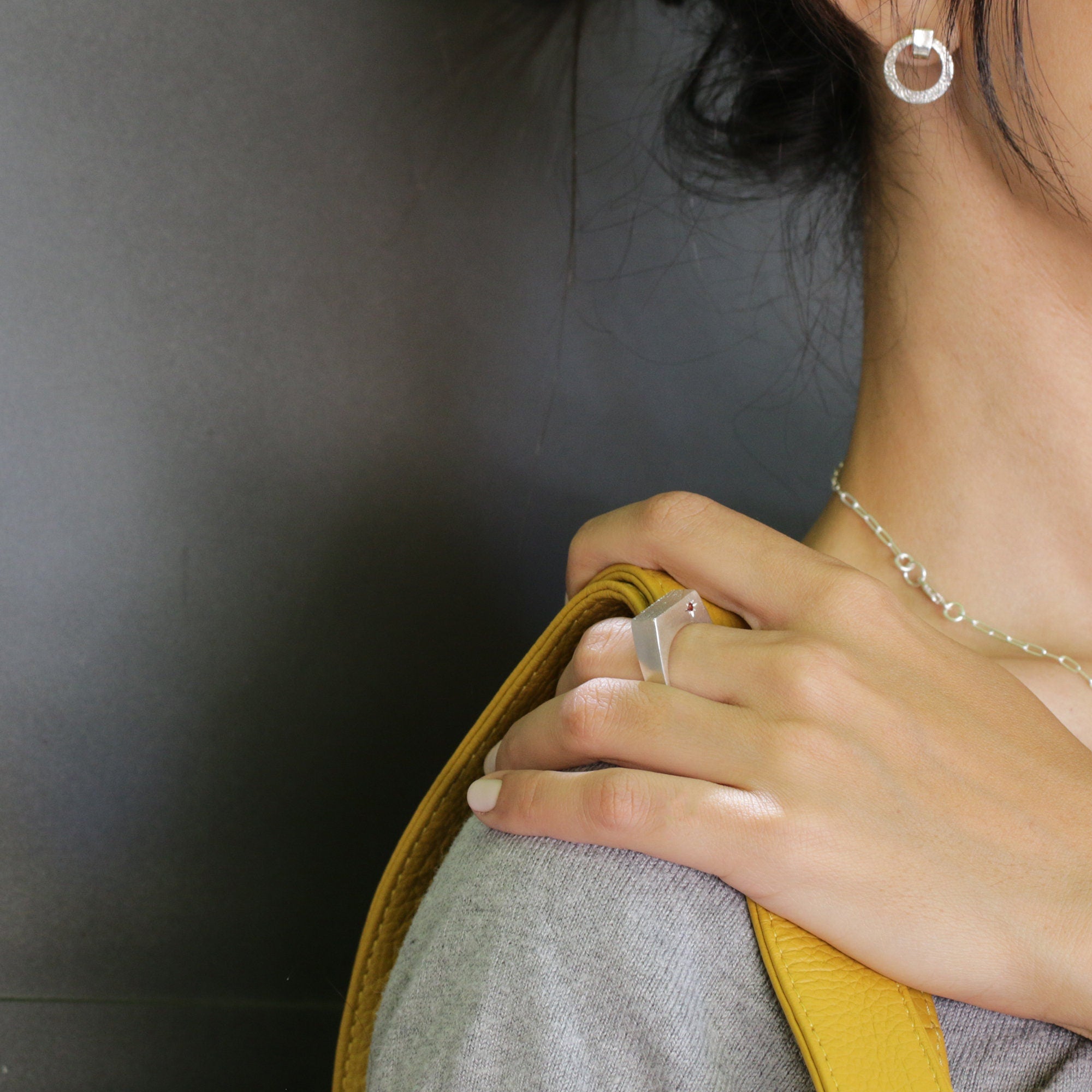 Rectangle Signet Ring • Silver Bar Ring Women • Signet Band Ring • Statement Ring • Solitaire Ring • Hand-Made Signet Ring • Gift For Mom •