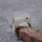 Rectangle Signet Ring • Silver Bar Ring Women • Signet Band Ring • Statement Ring • Solitaire Ring • Hand-Made Signet Ring • Gift For Mom •