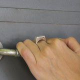 Rectangle Signet Ring,Silver Bar Ring Women, Signet Band Ring, Statement Ring, Solitaire Ring, Hand-Made Signet Ring, Gift For Mom