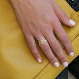 Silver Handmade Hollow Ring • Geometric Ring • Wide Silver Band • Teardrop Pattern • Gift For Mom • Hand Made Gift For Her