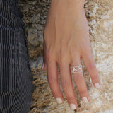 Silver Handmade Hollow Ring • Geometric Ring • Wide Silver Band • Teardrop Pattern • Gift For Mom • Hand Made Gift For Her