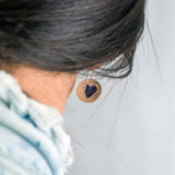 Handcrafted Silver Dangle Round Earrings with Lapis Lazuli Gemstone • Statement Earrings • Heart Earings • Gift For Her • Mother's Day Gift