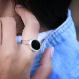 Black Ring,Jewelry for Women,Onyx Rings,Womens Gemstone Rings,Boho Sterling Silver Rings,Statement Ring,Bohemian Rings,Mother's Day Gift