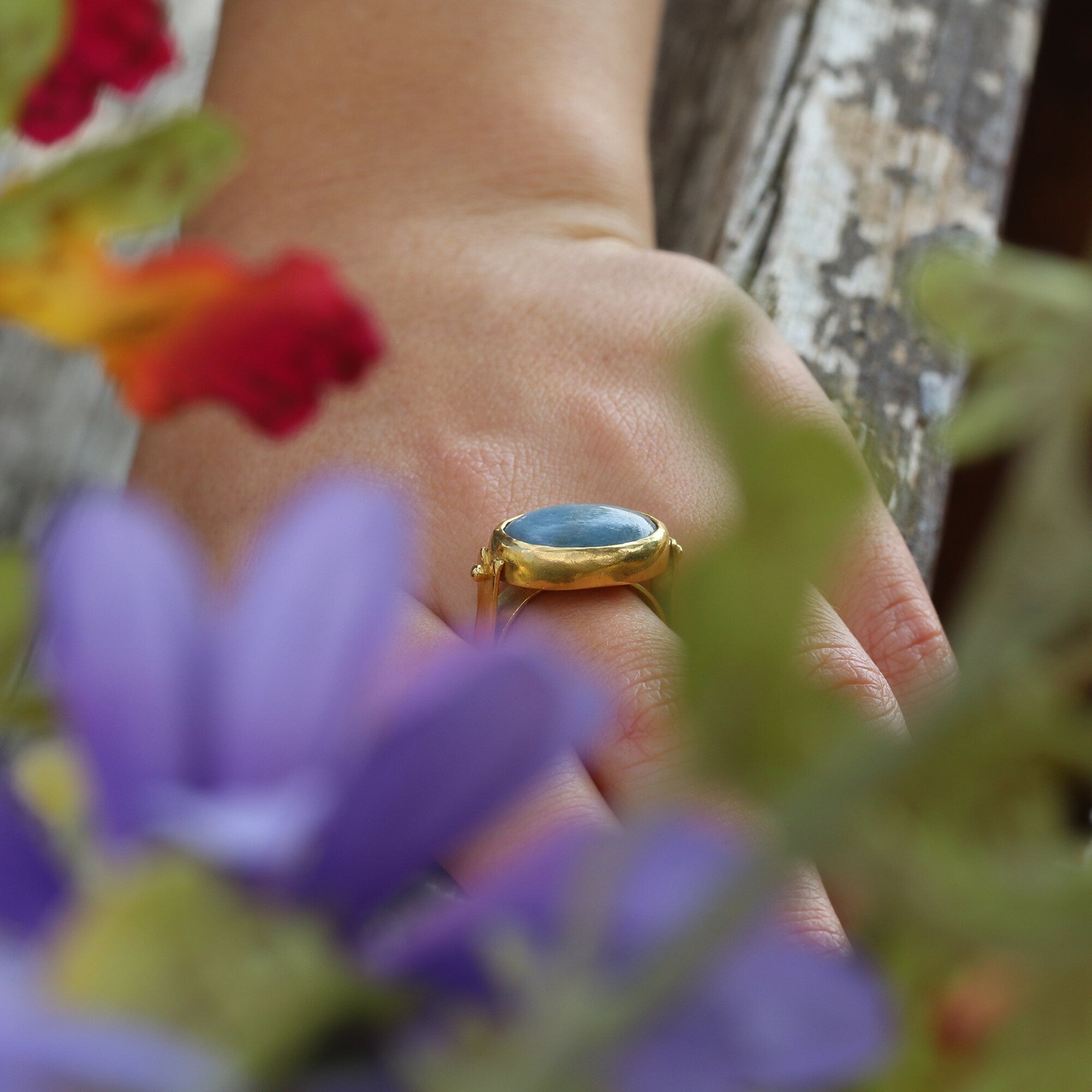 Boho Rings for Women,Statement Jewelry,Aquamarine Ring,14k Gold Rings for Women,March Birthstone Ring,Gemstone Rings,Oval Engagement Ring