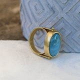 Boho Rings for Women,Statement Jewelry,Aquamarine Ring,14k Gold Rings for Women,March Birthstone Ring,Gemstone Rings,Oval Engagement Ring