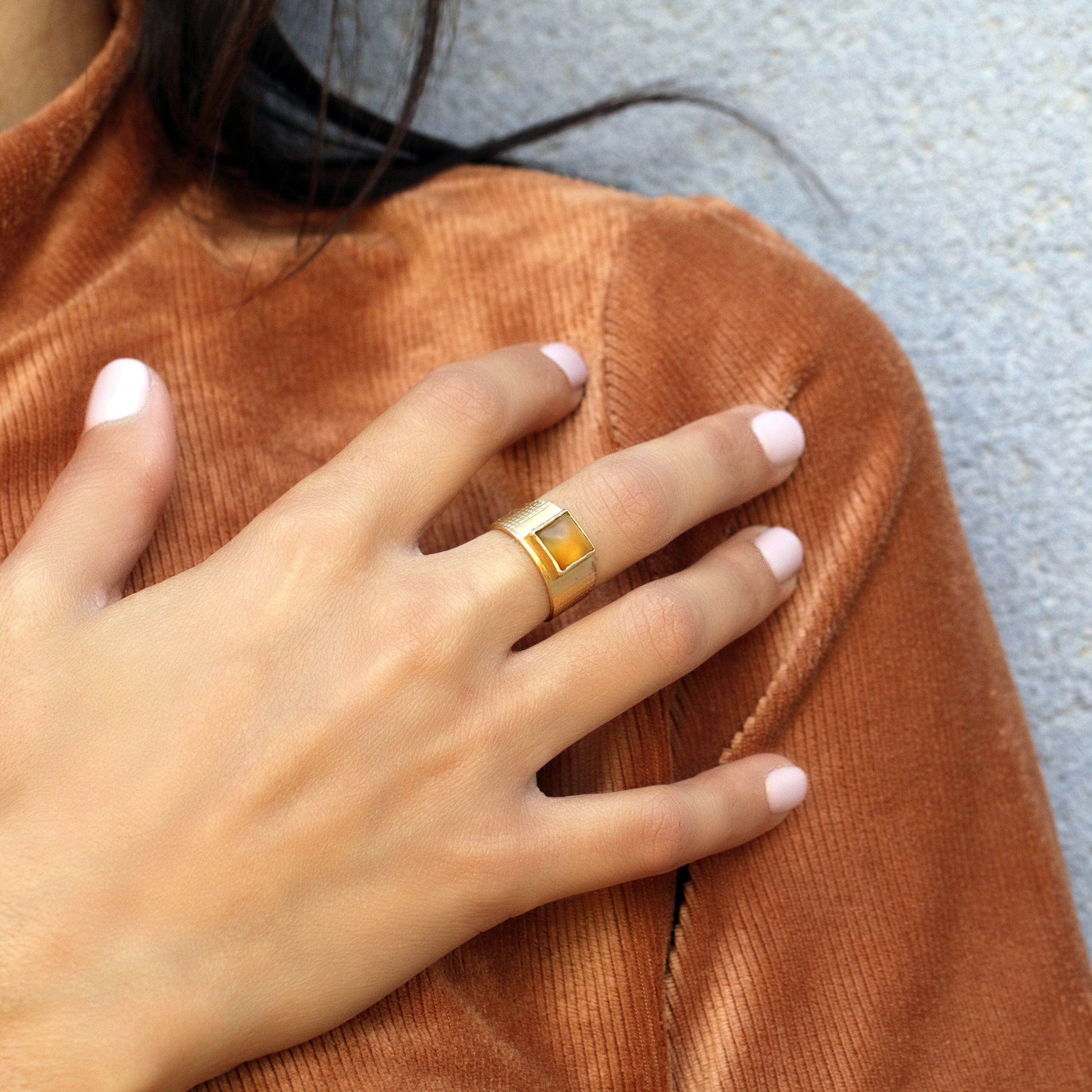 Citrine November Birthstone Gold Ring - Dazzling Gemstone Jewelry, Bezel Set Ring, Statement Yellow Ring, Graduation Gift ,Handmade Jewelry