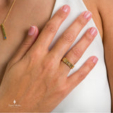 Botanical Pattern Gold Wedding Ring, Flower Ring, Nature Inspired Ring, Hand Made Band