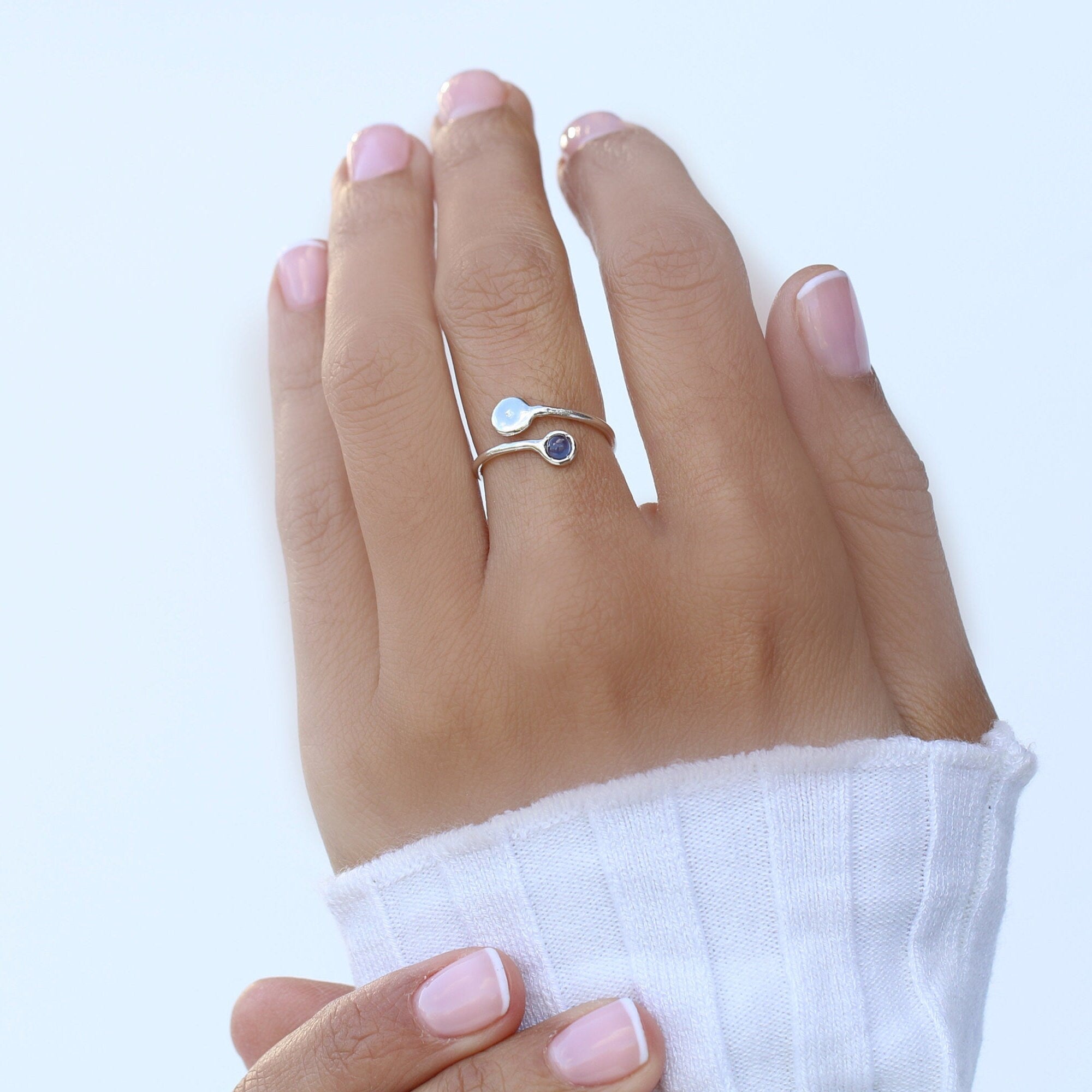 Moonstone Ring,Open Rings for Women,June Birthstone Ring,Delicate Rings,Cute Rings for Women,Gift for Her,Stackable Rings,Everyday Rings