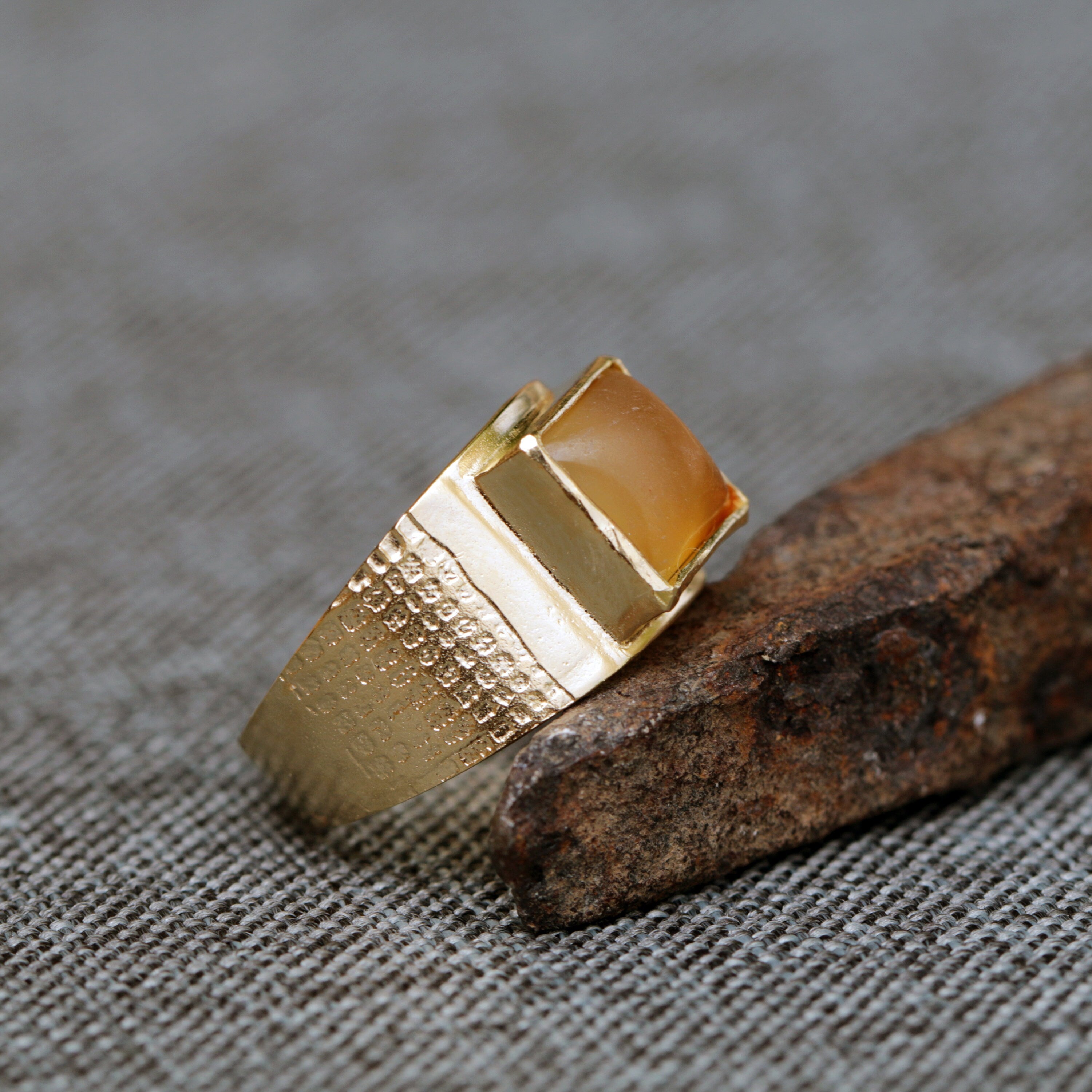 Citrine November Birthstone Gold Ring - Dazzling Gemstone Jewelry, Bezel Set Ring, Statement Yellow Ring, Graduation Gift ,Handmade Jewelry