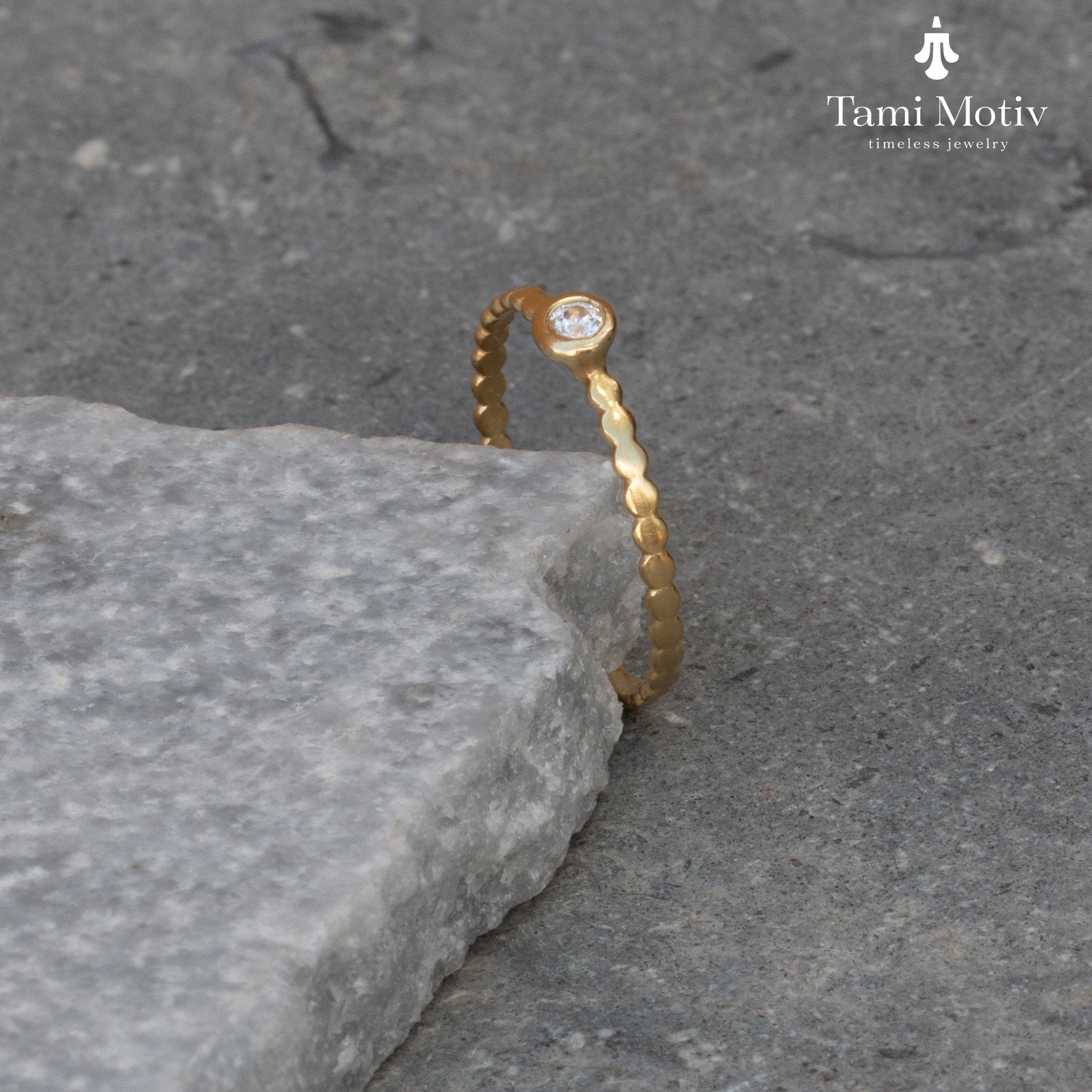 Chic Handmade Gold Dot Band Ring - Minimalist Stacking Jewelry • Dot Ring • Tiny Dot Band • Engagement Band Ring • Band Ring Gift For Her