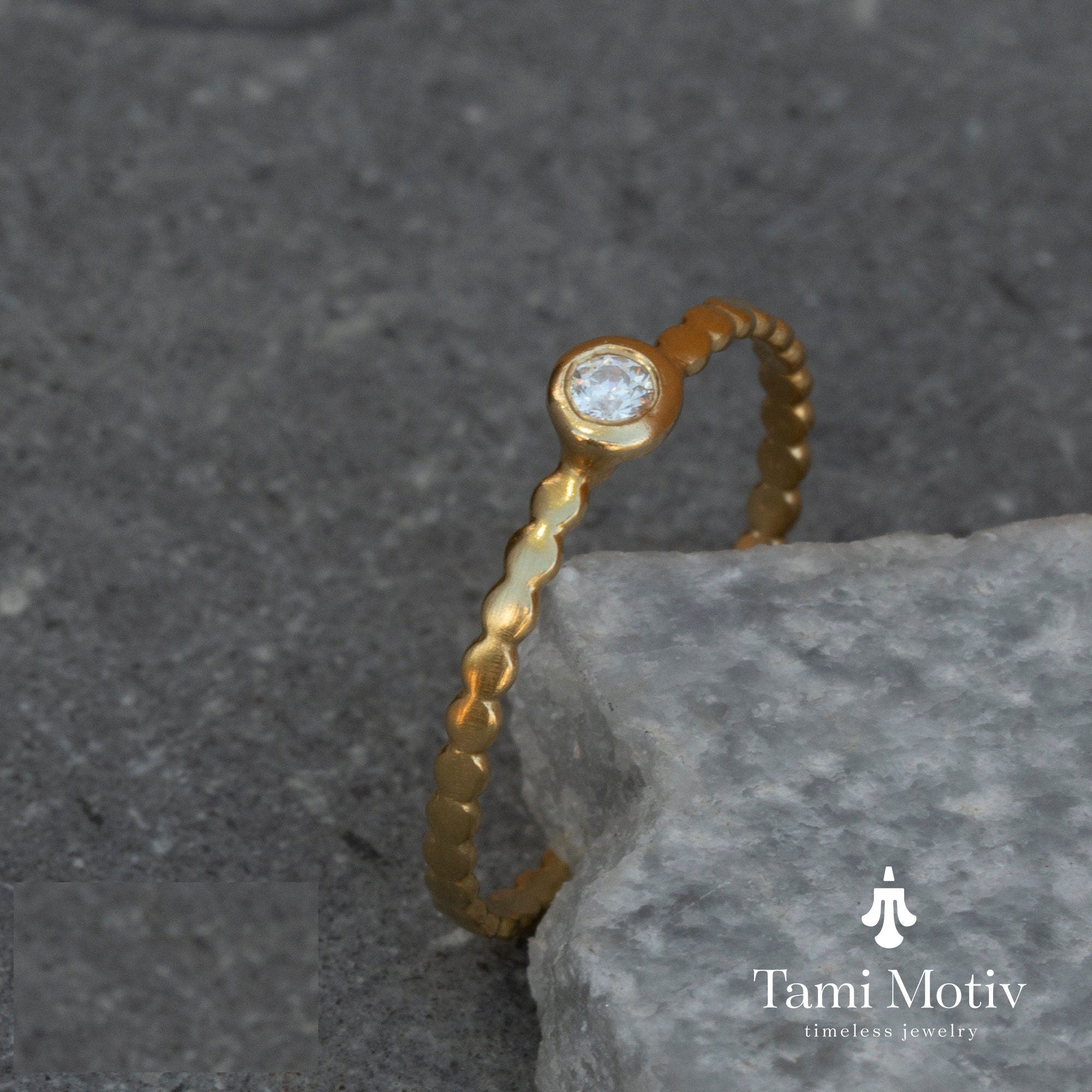 Chic Handmade Gold Dot Band Ring - Minimalist Stacking Jewelry • Dot Ring • Tiny Dot Band • Engagement Band Ring • Band Ring Gift For Her