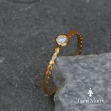 Chic Handmade Gold Dot Band Ring - Minimalist Stacking Jewelry