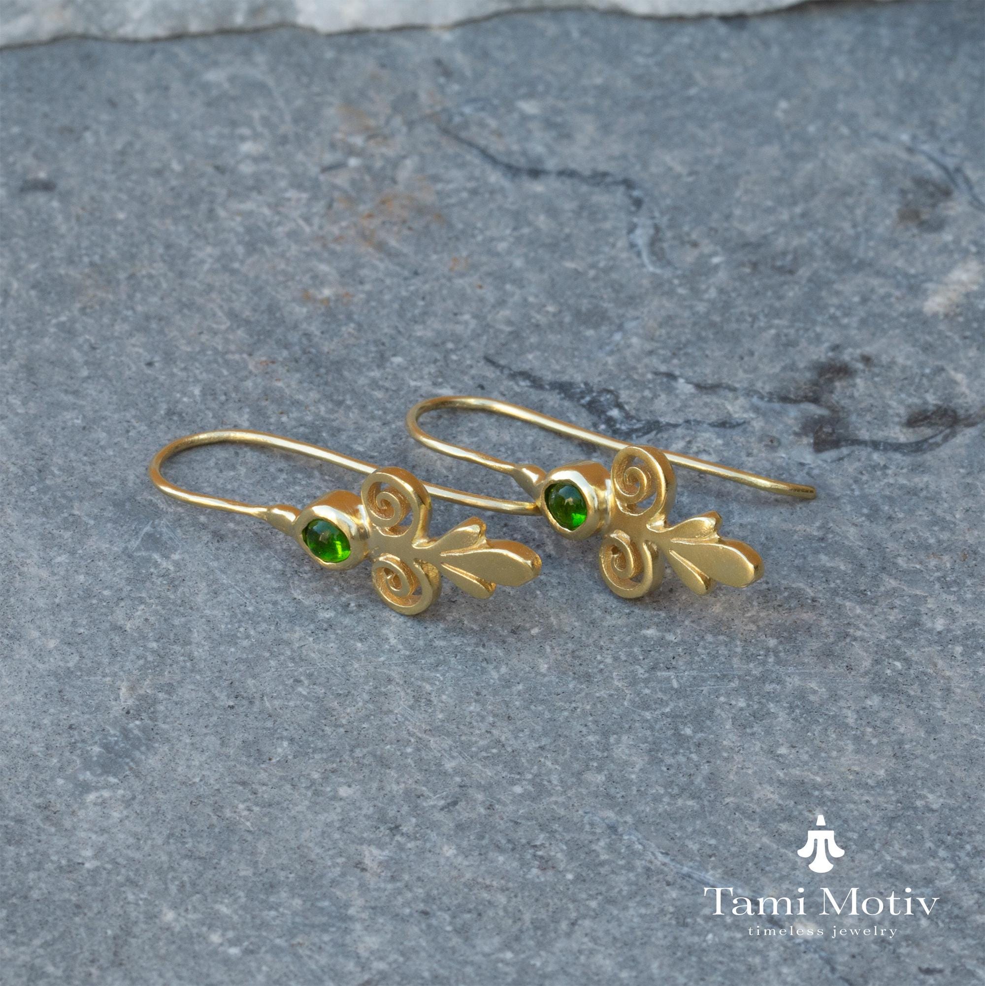 Handcrafted Victorian Gold Peridot Earrings • August Birthstone Jewelry Gift