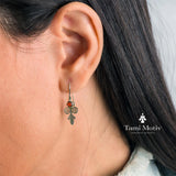 Victorian Garnet Drop Earrings - Romantic Silver Jewelry • January Birthstone earrings Gift • Dangle Earrings • Garnet Drops • Gift earrings