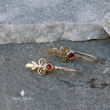 Victorian Garnet Drop Earrings - Romantic Silver Jewelry • January Birthstone earrings Gift • Dangle Earrings • Garnet Drops • Gift earrings