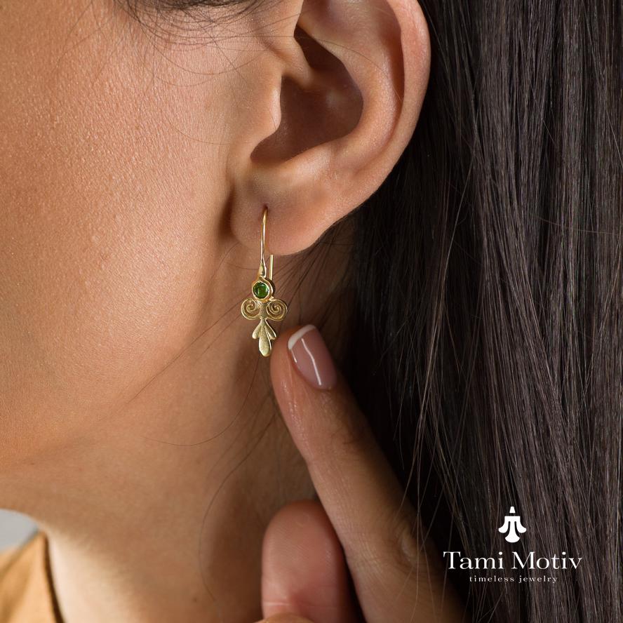 Handcrafted Victorian Gold Peridot Earrings • August Birthstone Jewelry Gift