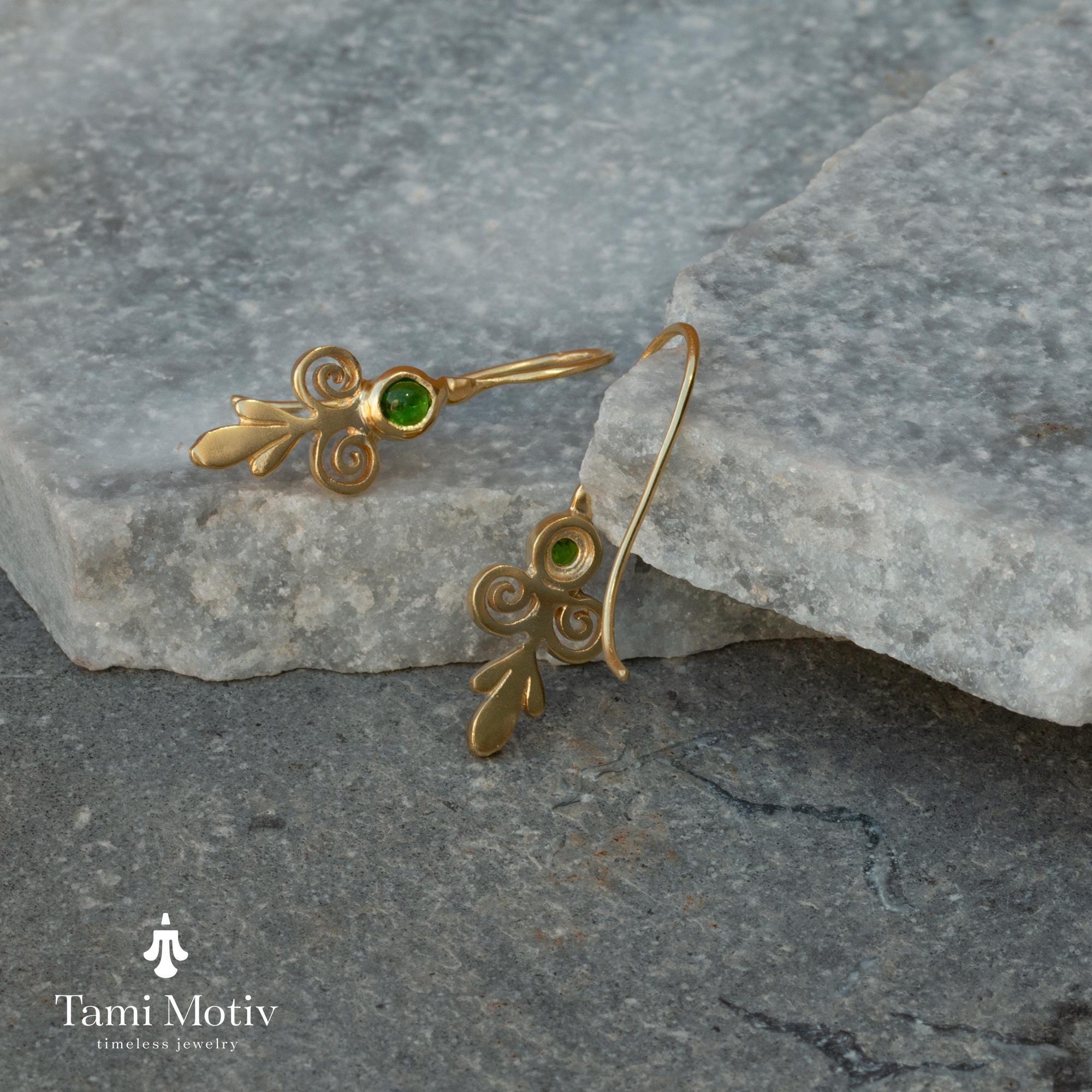 Handcrafted Victorian Gold Peridot Earrings • August Birthstone Jewelry Gift