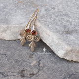 Victorian Garnet Drop Earrings - Romantic Silver Jewelry • January Birthstone earrings Gift • Dangle Earrings • Garnet Drops • Gift earrings