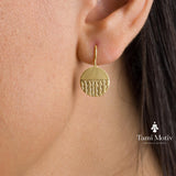 Minimalist Gold Drop Earrings • Handcrafted Round Dangles