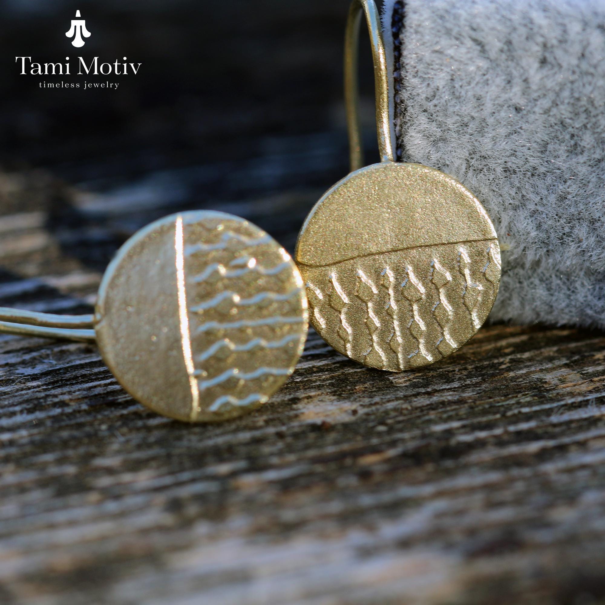 Minimalist Gold Drop Earrings • Handcrafted Round Dangles